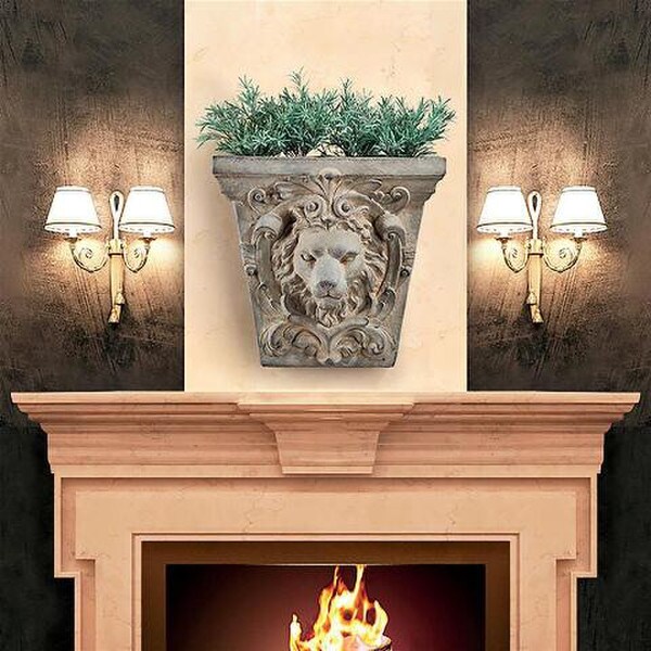 Lion face Architectural Keystone Wall Pocket Add Plants Sconces Hanging